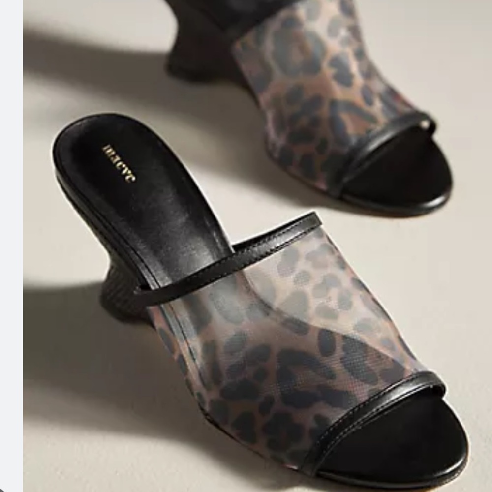 Anthropologie Maeve Mesh wedge heels
